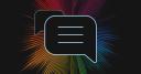 an image with lines representing ai computing lie behind a chatbox icon